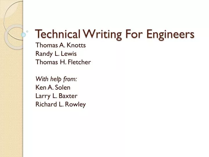 technical writing for engineers
