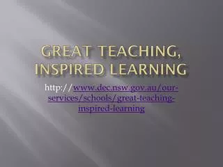 Great Teaching, Inspired Learning