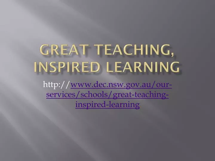great teaching inspired learning