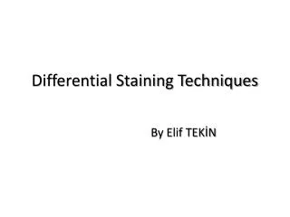 Differential Staining Techniques