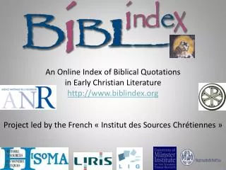 An Online Index of Biblical Q uotations in Early Christian Literature biblindex