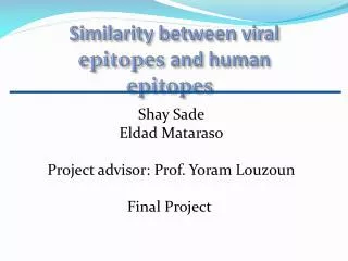 Similarity between viral epitopes and human epitopes