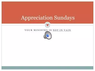 Appreciation Sundays