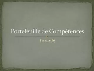 portefeuille de comp tences