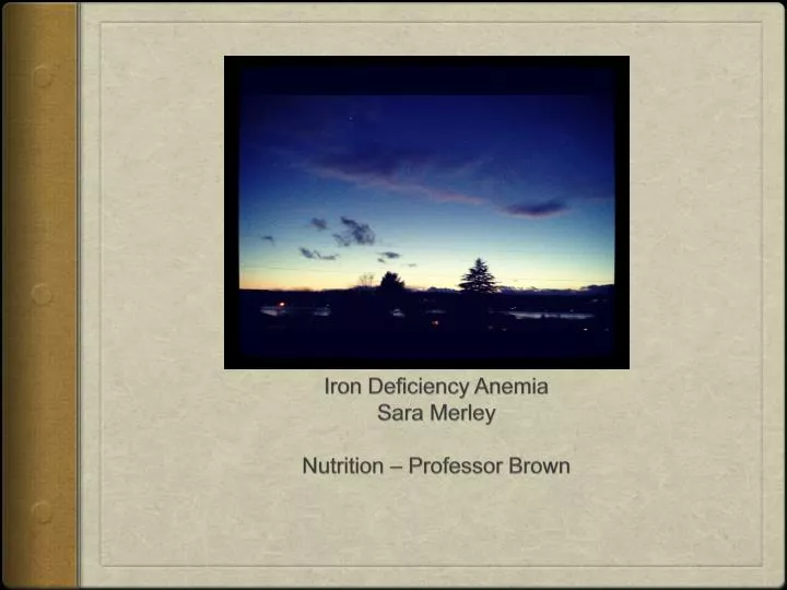 iron deficiency anemia sara merley nutrition professor brown