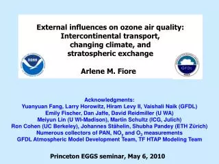 External influences on ozone air quality: Intercontinental transport, changing climate, and