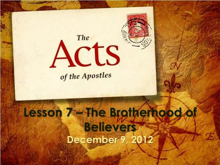 lesson 7 the brotherhood of believers
