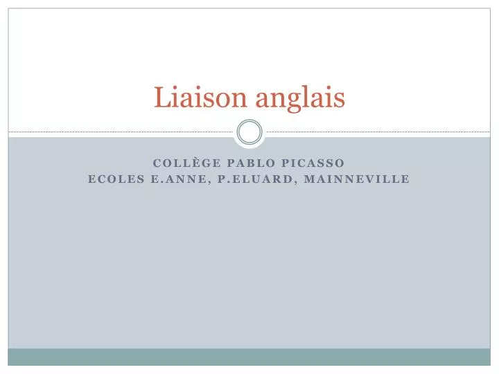 liaison anglais