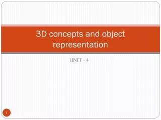 3D concepts and object representation