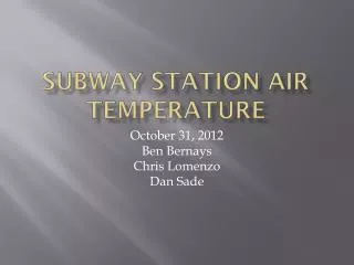 Subway Station Air Temperature