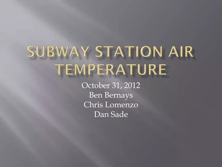 subway station air temperature
