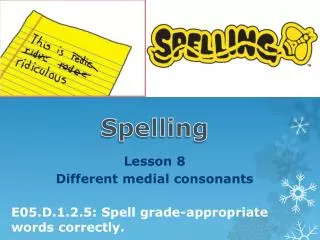 Lesson 8 Different medial consonants