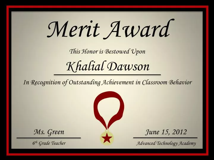 merit award
