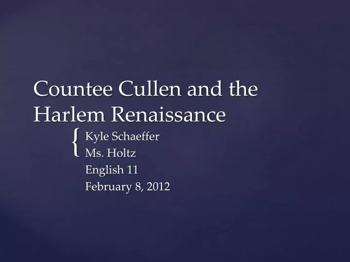 countee cullen and the harlem renaissance