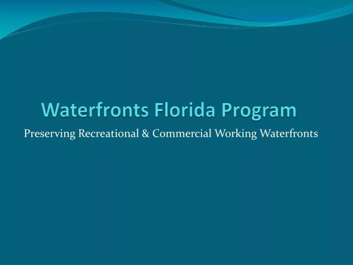 waterfronts florida program
