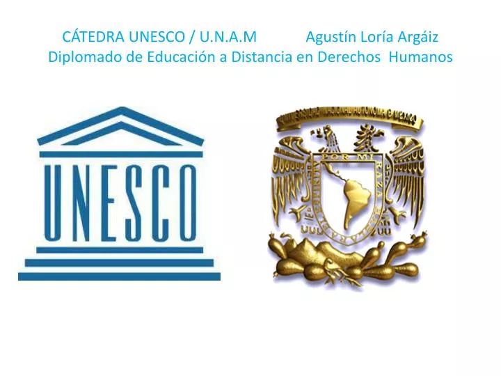 c tedra unesco u n a m agust n lor a arg iz diplomado de educaci n a distancia en derechos humanos