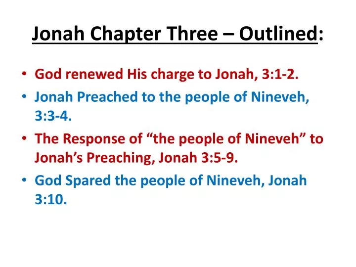 jonah chapter three outlined