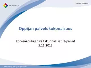 oppijan palvelukokonaisuus