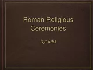 Roman Religious Ceremonies