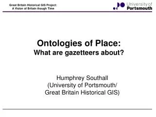 Ontologies of Place: What are gazetteers about?