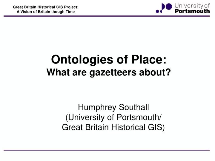 ontologies of place what are gazetteers about