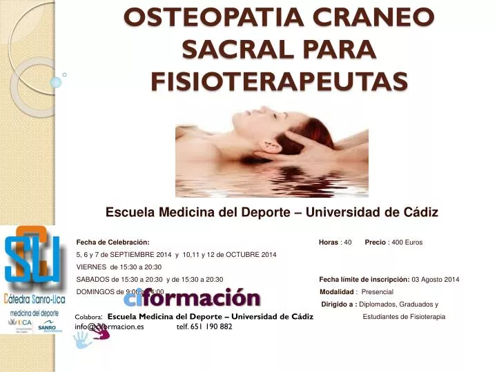 osteopatia craneo sacral para fisioterapeutas