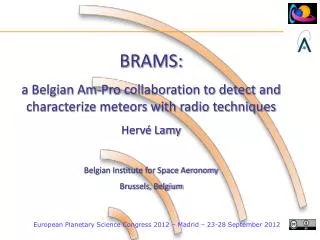 BRAMS: a Belgian Am-Pro collaboration to detect and characterize meteors with radio techniques