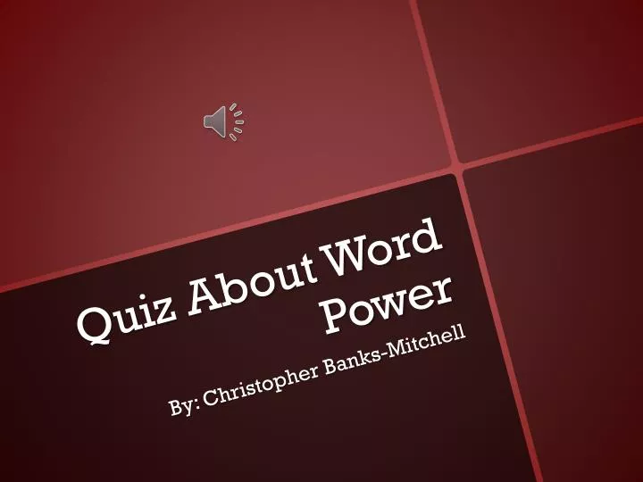 quiz about word power
