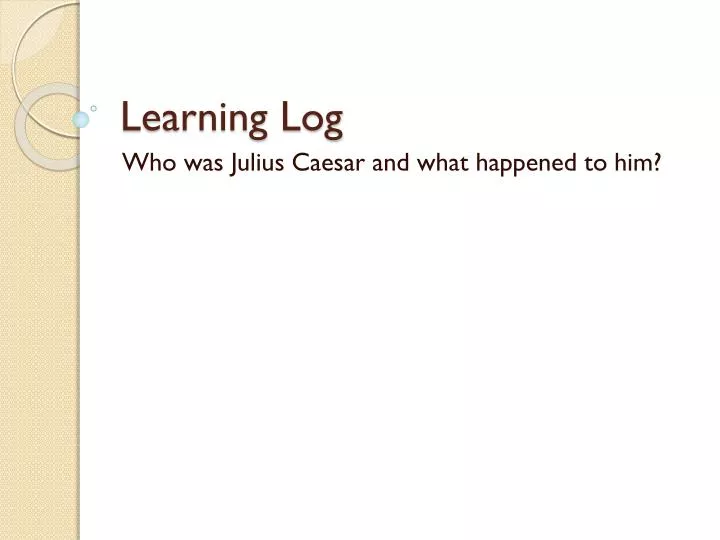 learning log
