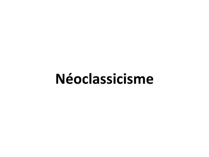 n oclassicisme