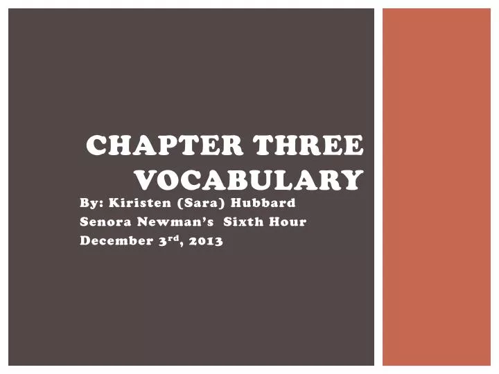 chapter three vocabulary