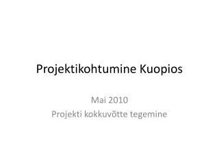 Projektikohtumine Kuopios