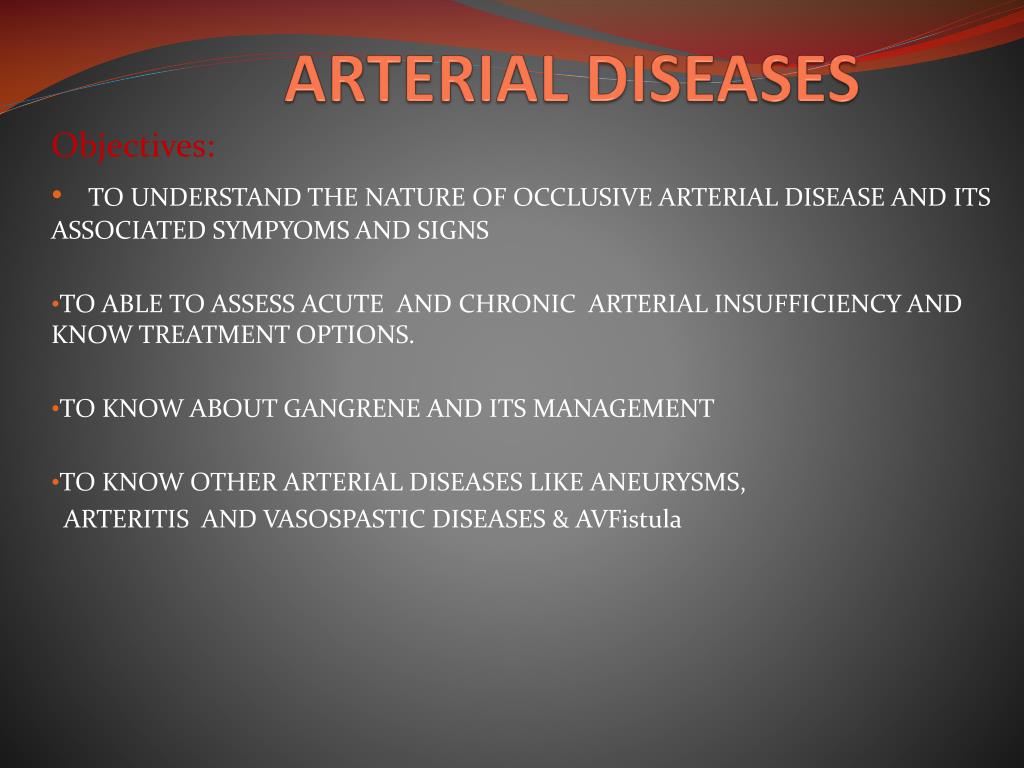 PPT - ARTERIAL DISEASES PowerPoint Presentation, free download - ID:2378936