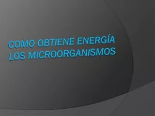 como obtiene energ a los microorganismos