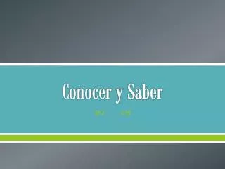 conocer y saber