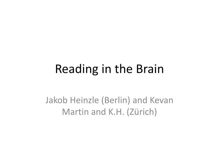 reading in the brain