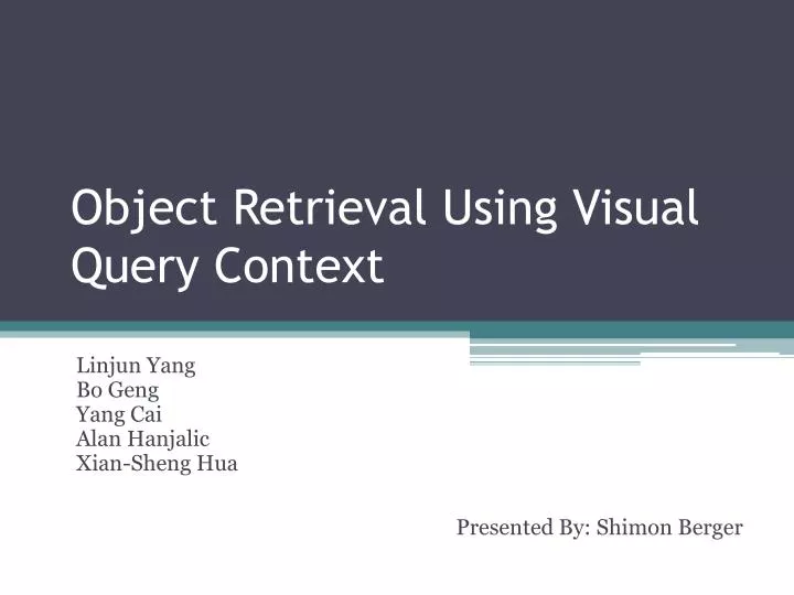 object retrieval using visual query context
