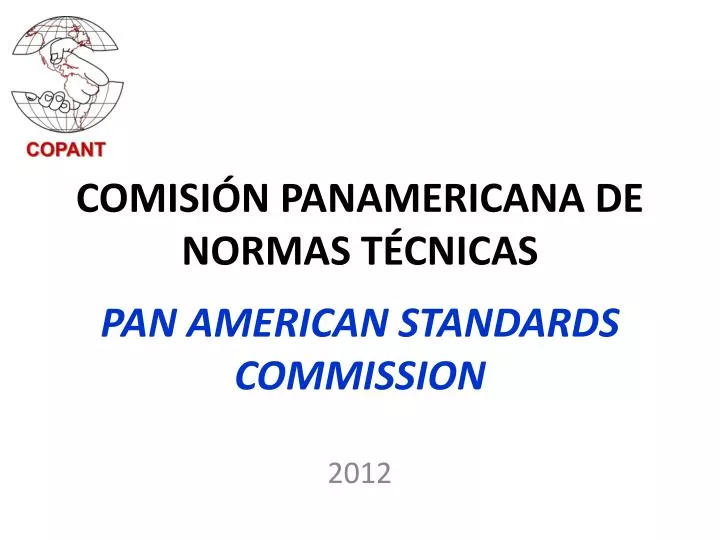 comisi n panamericana de normas t cnicas pan american standards commission