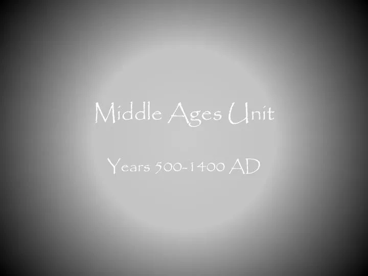 middle ages unit