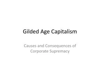 Gilded Age Capitalism