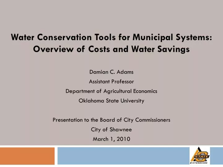 water conservation tools for municipal systems overview of costs and water savings
