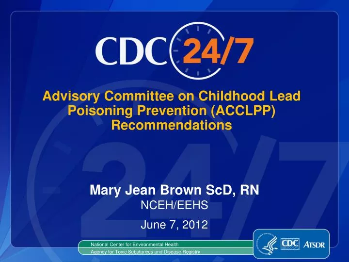 advisory committee on childhood lead poisoning prevention acclpp recommendations