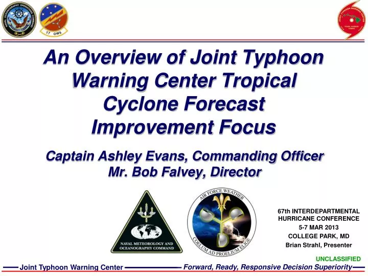 an overview of joint typhoon warning center tropical cyclone forecast improvement focus
