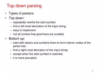 Top down parsing