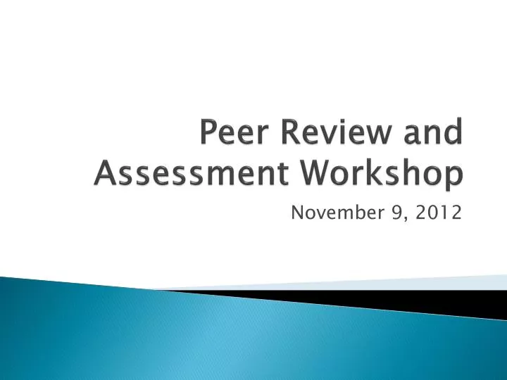 peer review and assessment workshop