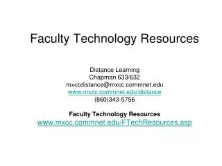 Faculty Technology Resources
