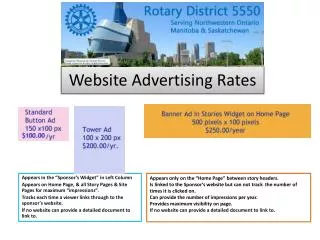 Website Advertising Rates