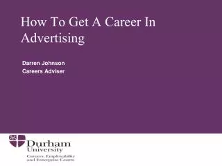 How To Get A Career In Advertising