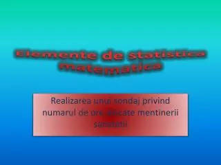elemente de statistica matematica
