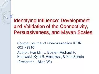 Source: Journal of Communication ISSN 0021-9916